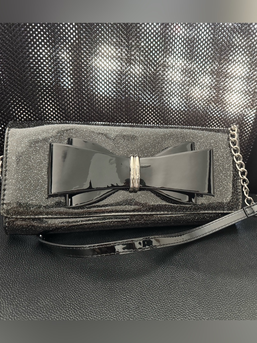 Betsey Johnson Patent Bow Evening Clutch